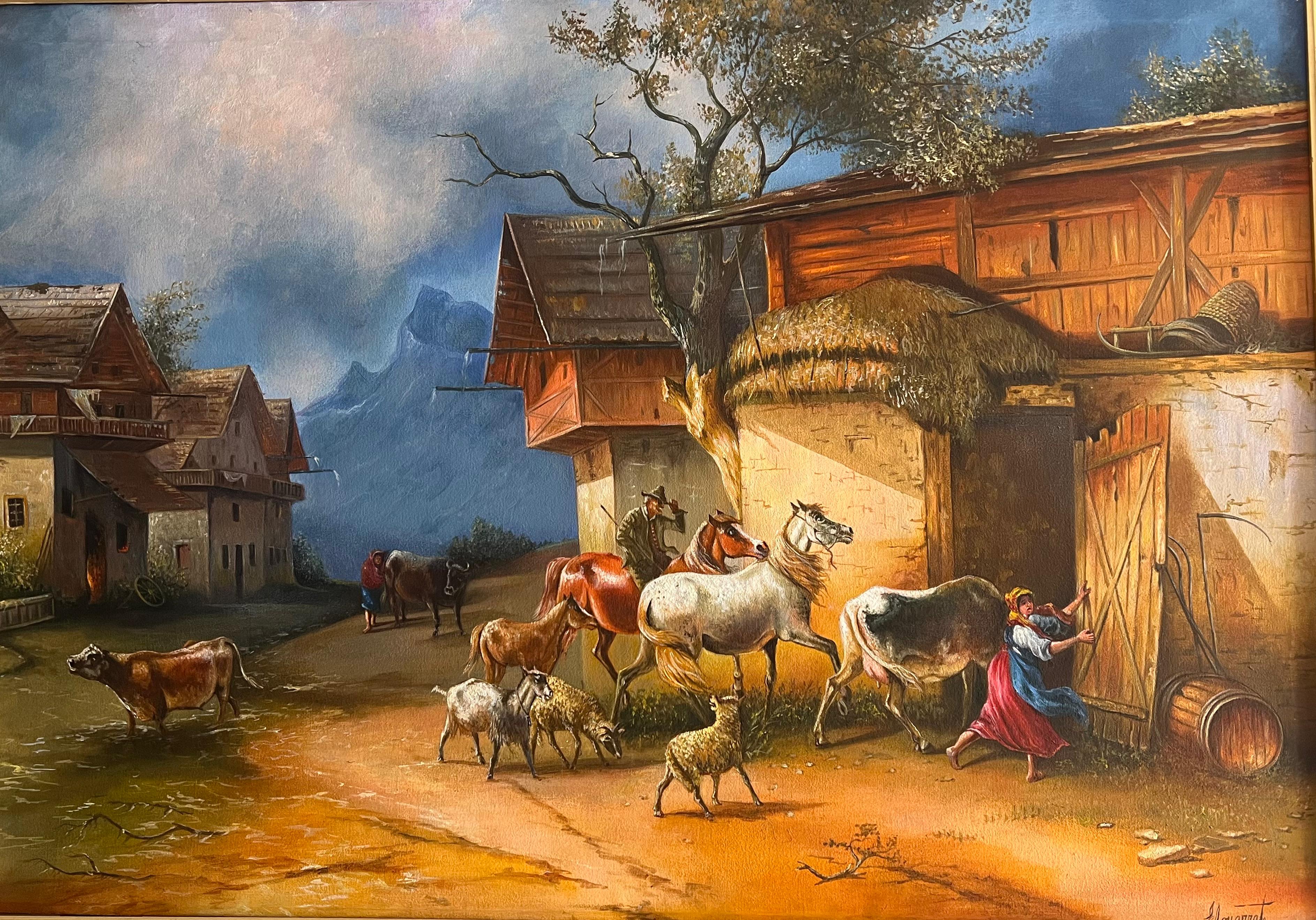 Peinture de ferme rustique