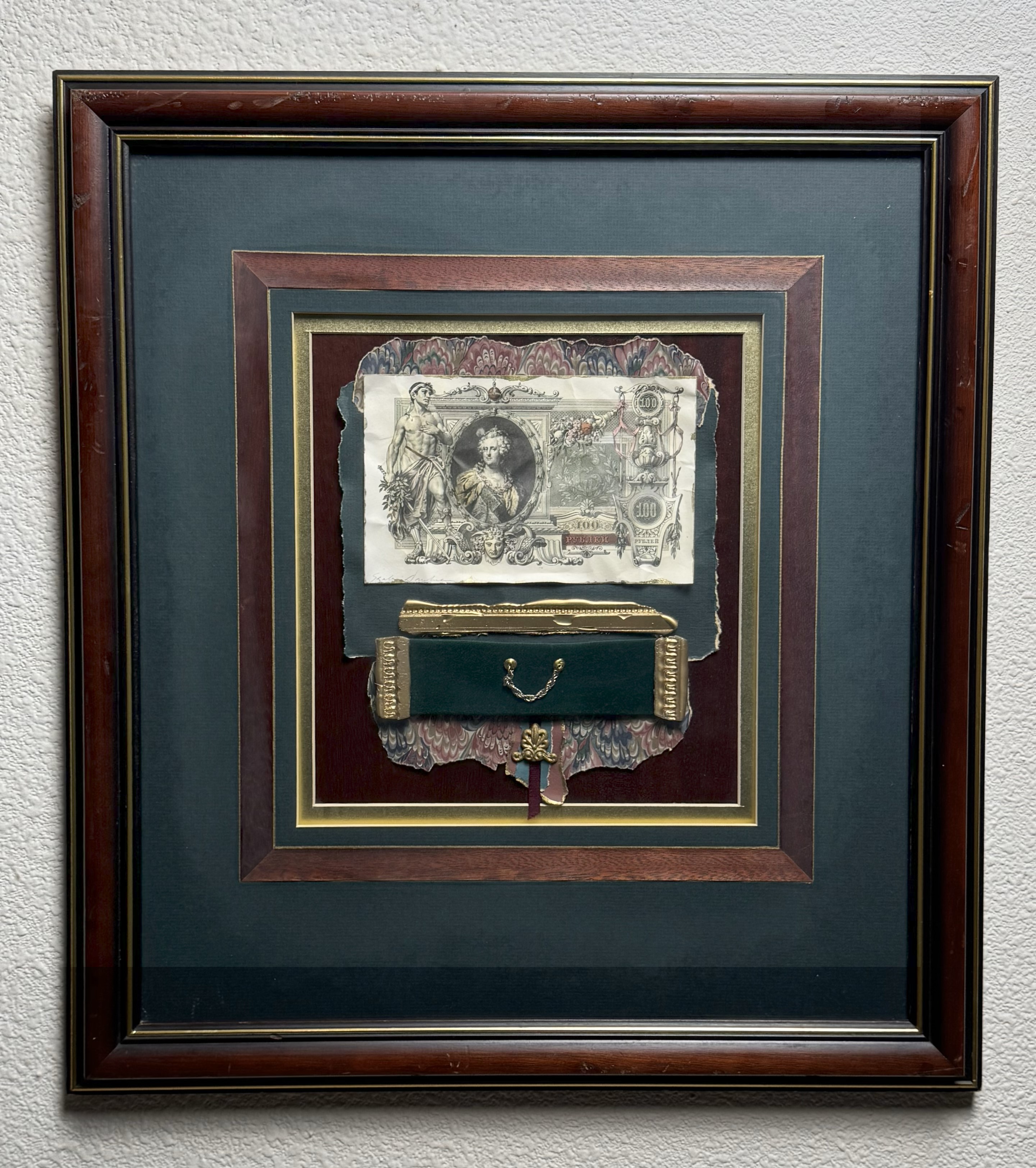 Framed Vintage Currency Artwork