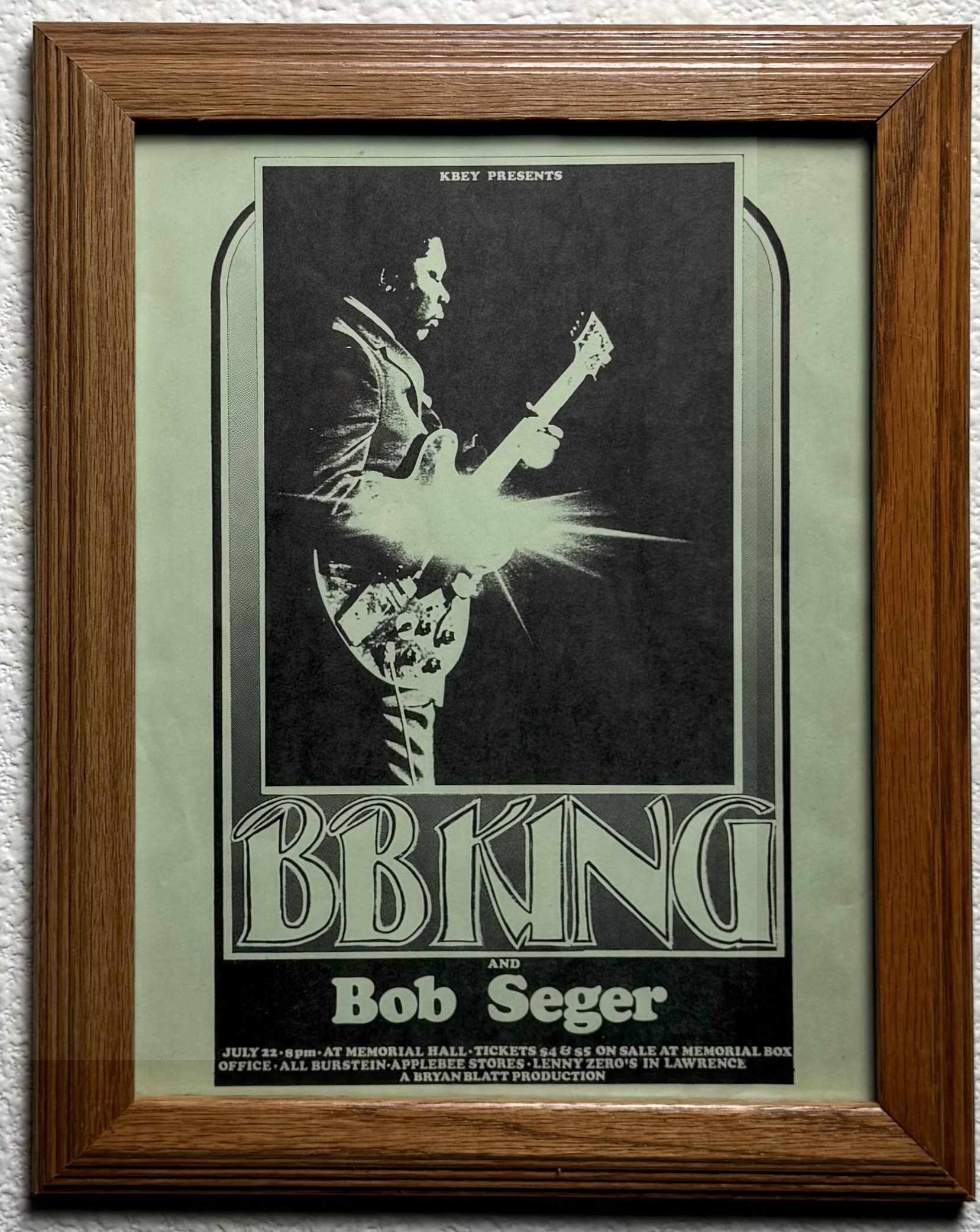Vintage BB King and Bob Seger Concert Poster
