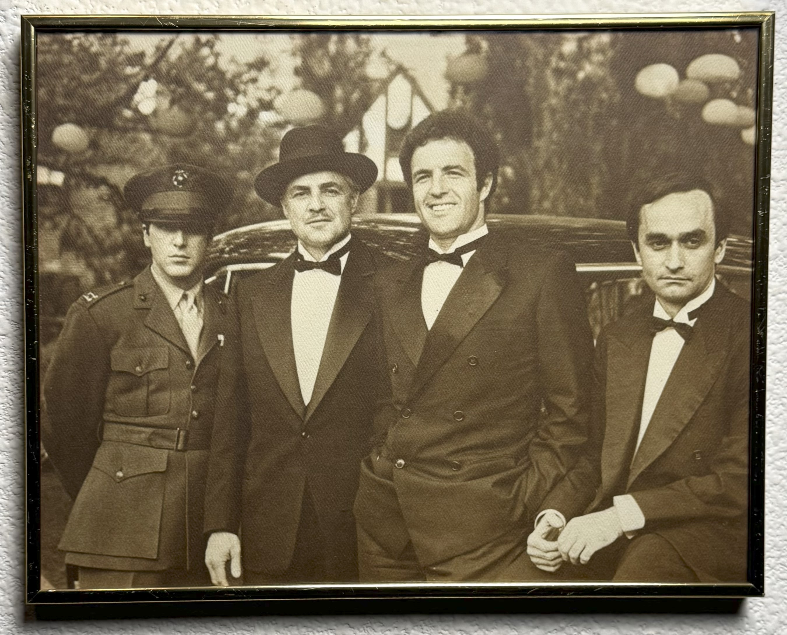 Vintage Black and White Framed Litho