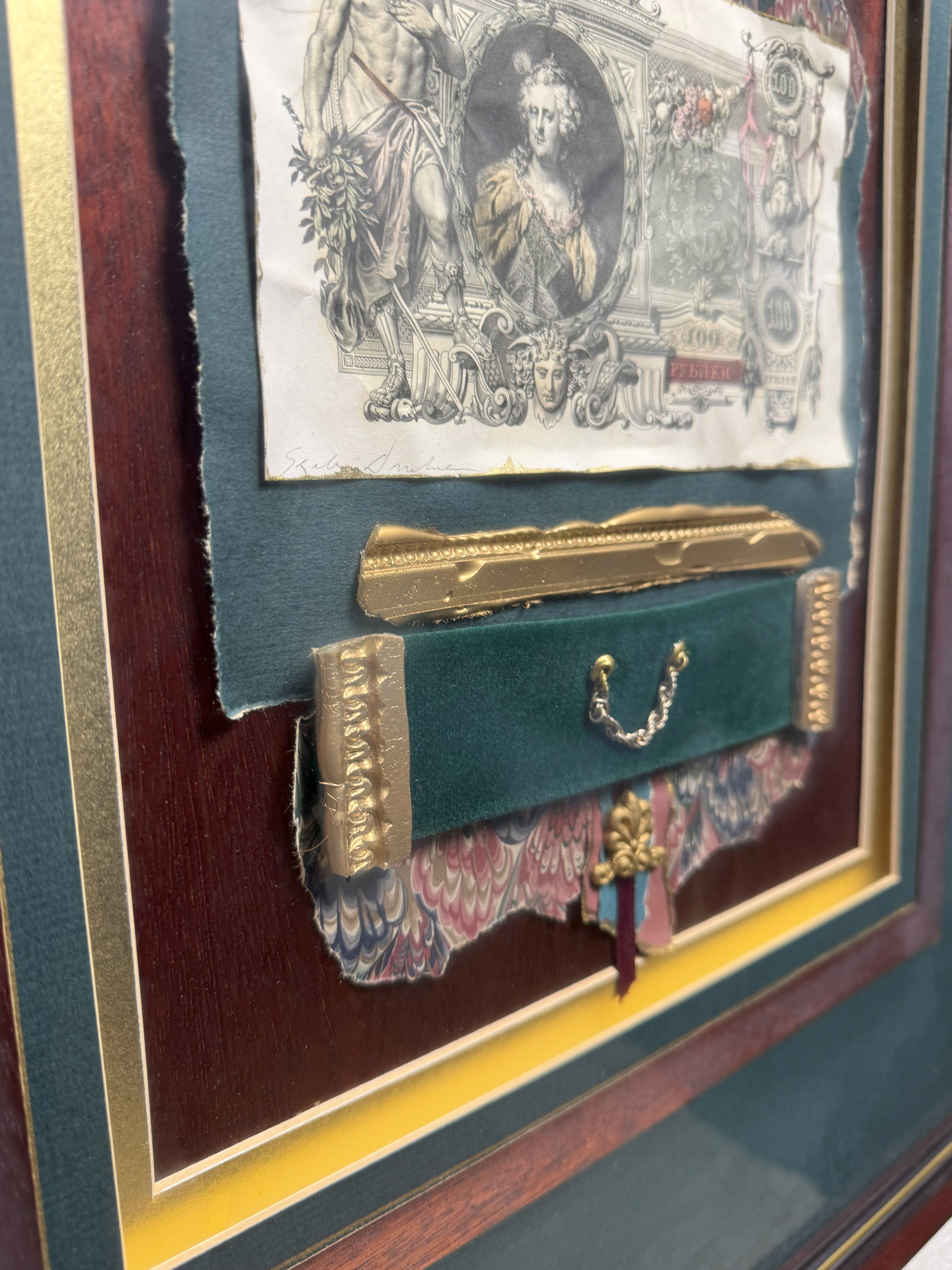 Framed Vintage Currency Artwork