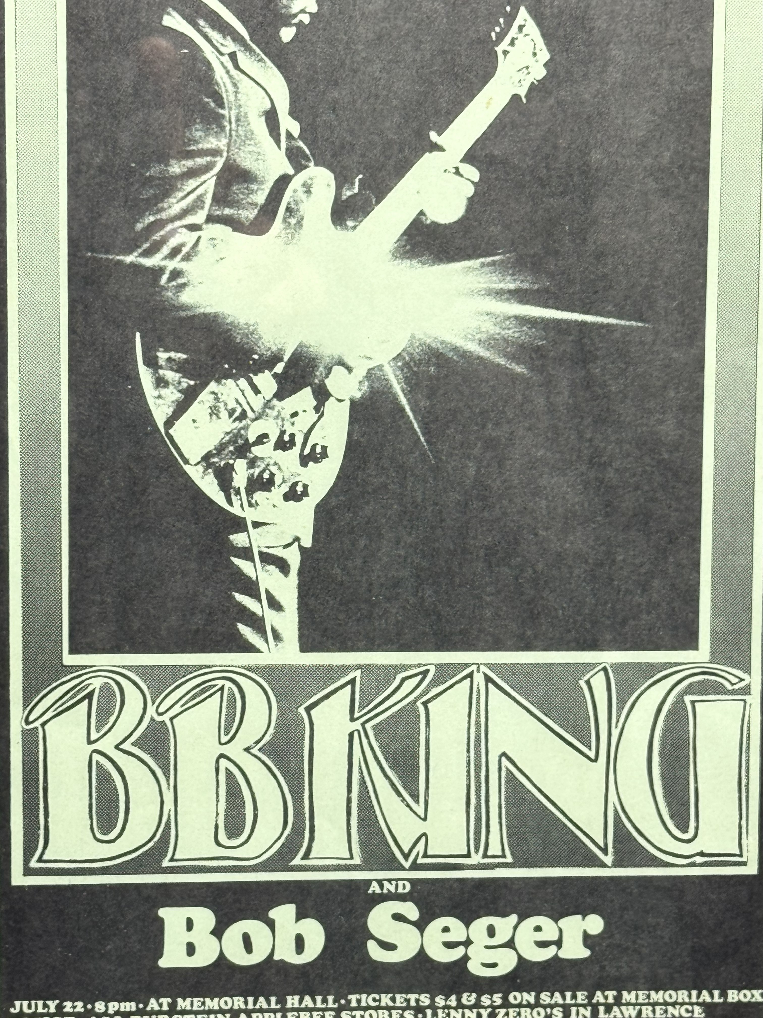Vintage BB King and Bob Seger Concert Poster