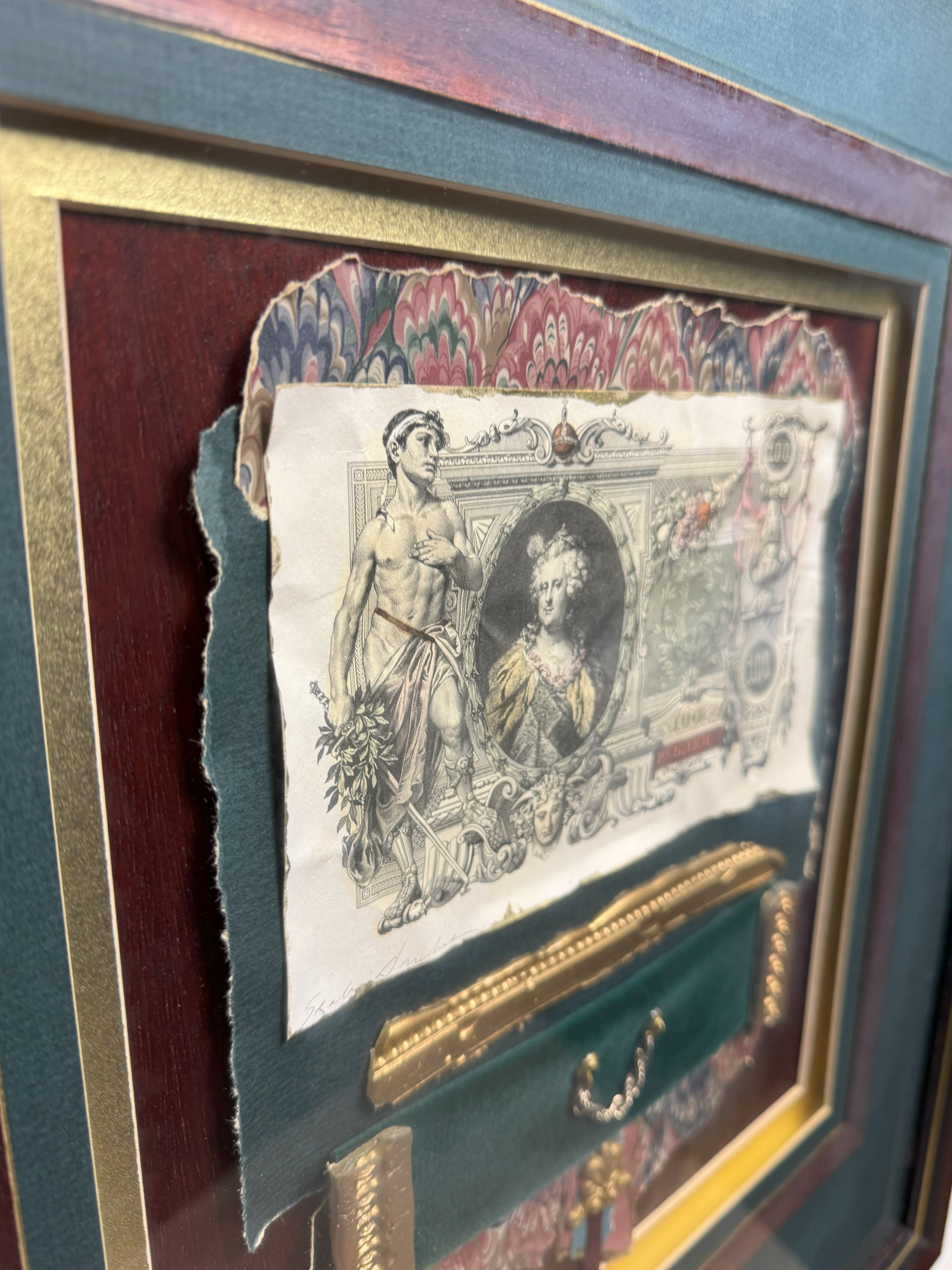 Framed Vintage Currency Artwork