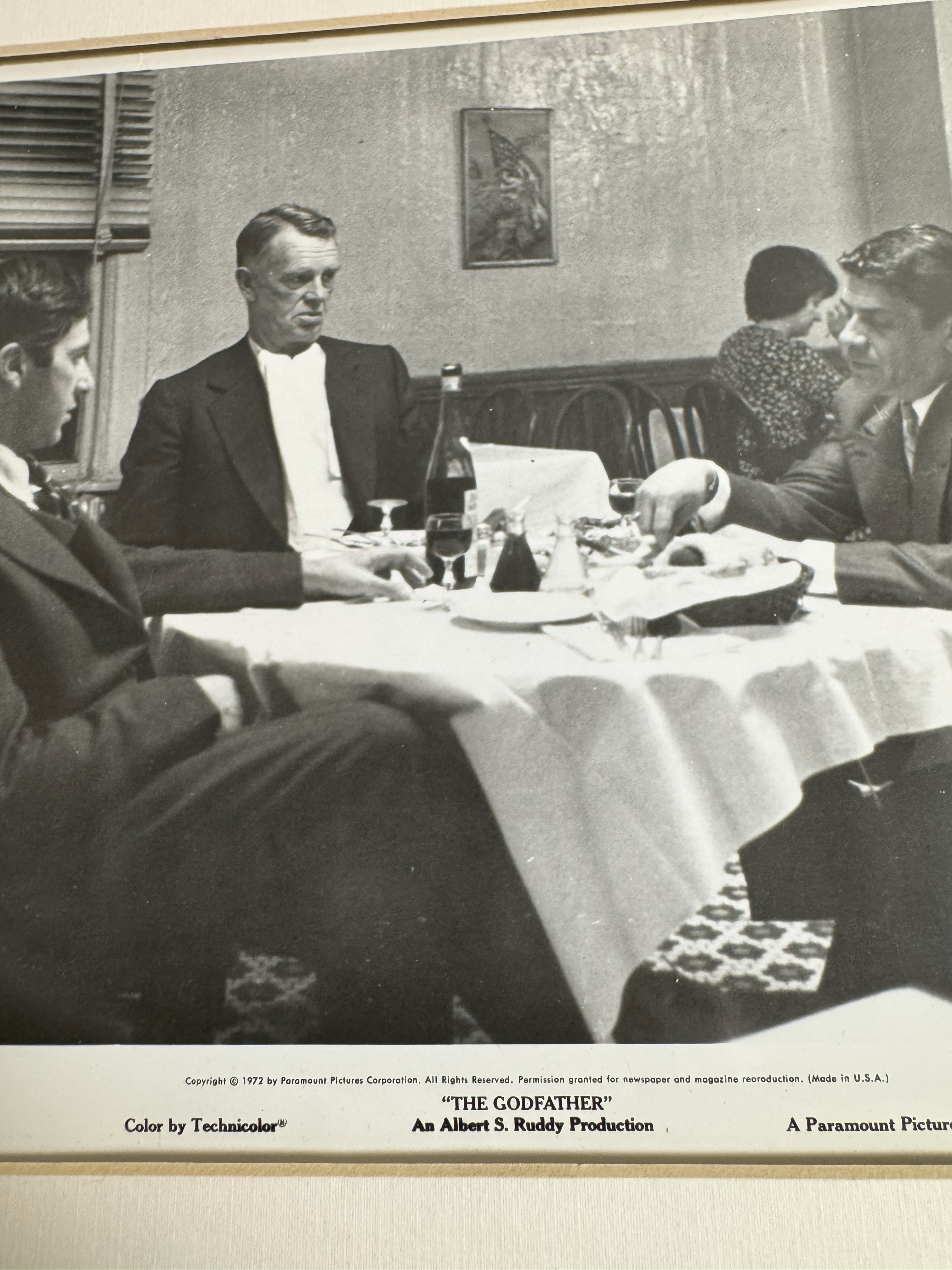 Vintage Black and White Framed Photo " The Godfather"