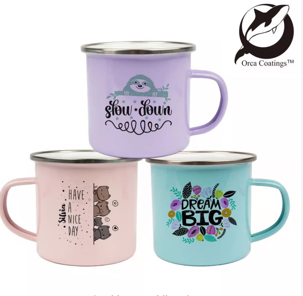Tasses en métal colorées personnalisables