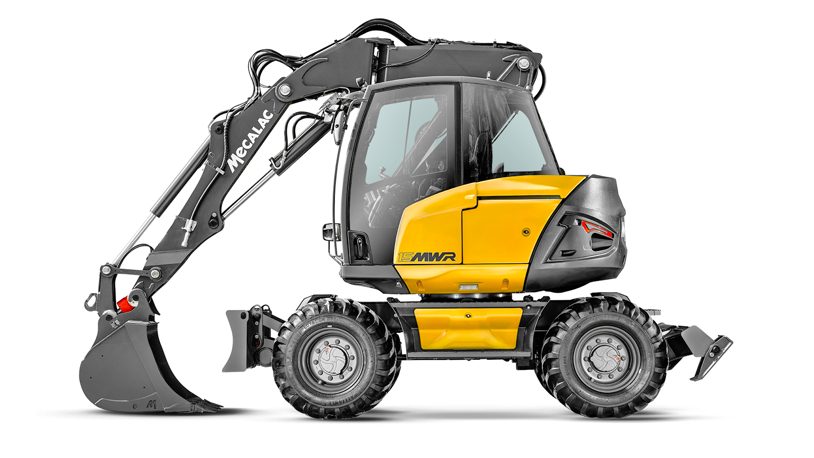 Mecalac 15mwr pelle a pneus 16 tonnes