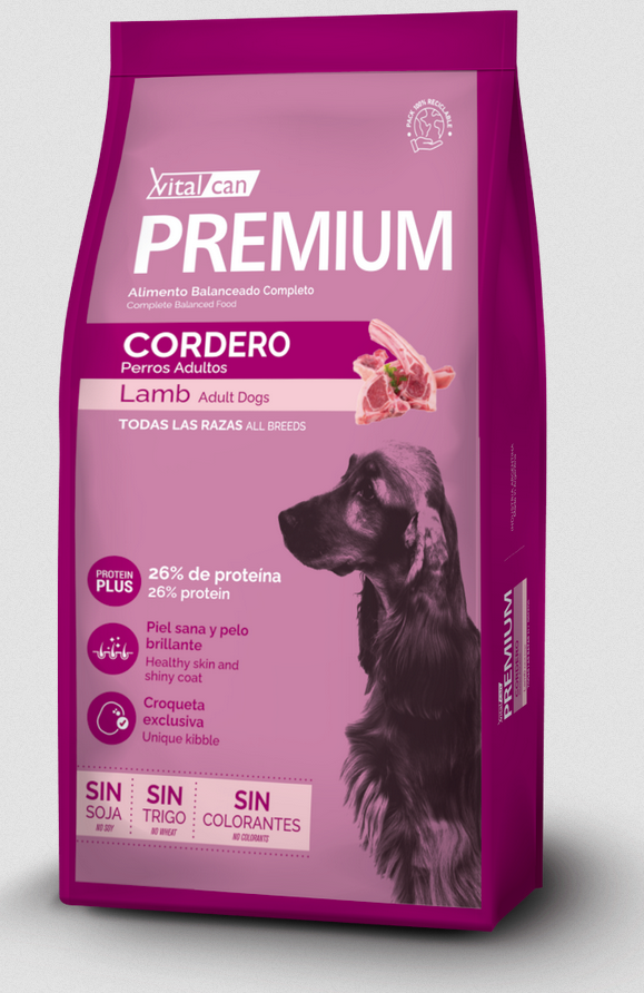 VitalCan Premium Cordero 20 kg.