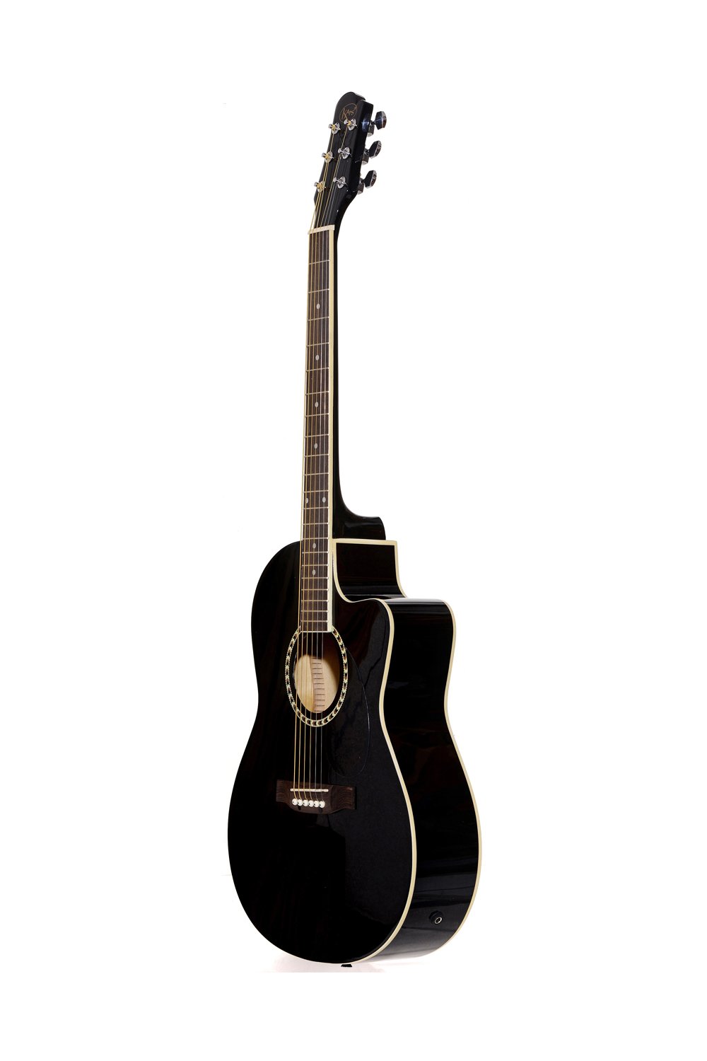Kaps EQ - 10AC, 6-Strings Rose Wood Acoustic Guitar, Right-Handed, Black