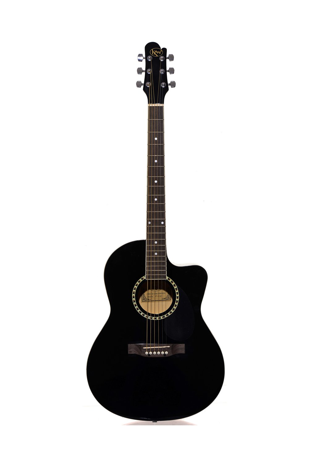 Kaps EQ - 10AC, 6-Strings Rose Wood Acoustic Guitar, Right-Handed, Black