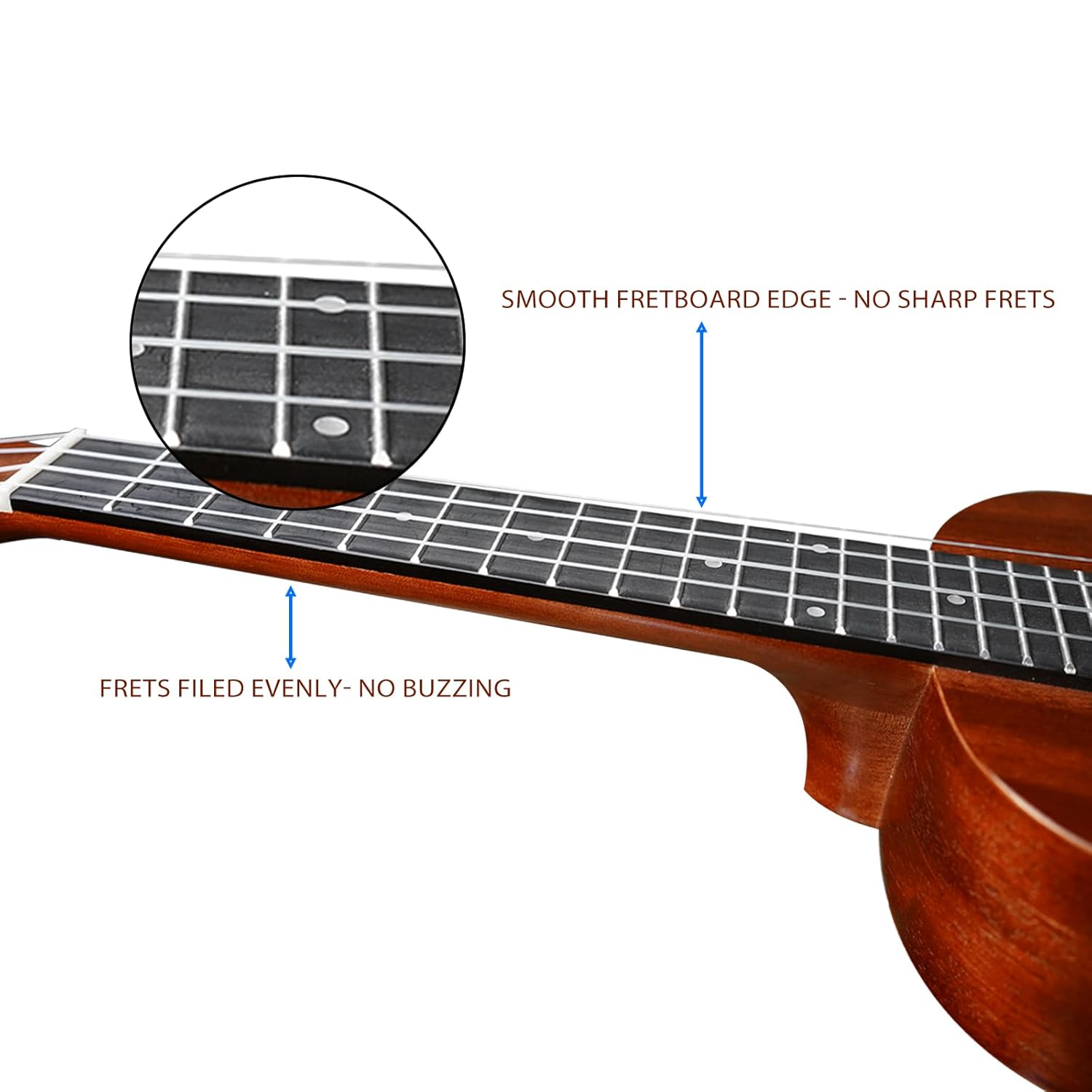 Kadence Concert Sized Ukulele 24inch (Built in Equalizer) With Bag and Tuner (Mahagony Wood)