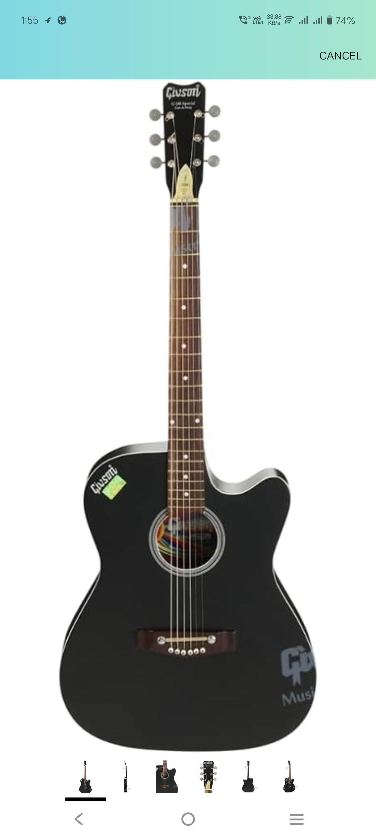 Givson 6-String Acoustic Spanish Guitar, Cut-Away Style, Model G.150