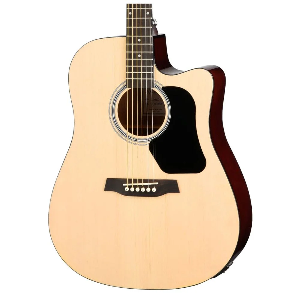Walden D450CE Dreadnought Cutaway 6 String Electro Acoustic Guitar with Gig Bag - Natural
