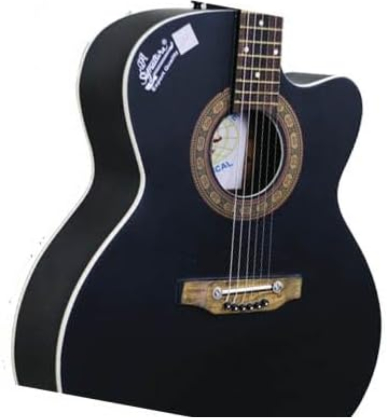 Signature 40-Inch Matte Black Guitar – Built-in Truss Rod, AUX Output, 20 Frets