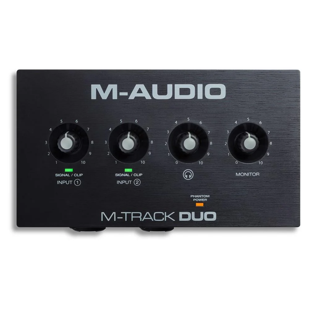 M-Audio M-Track Duo 2-Channel USB Audio Interface With 2 Combo Inputs With Crystal Preamps & Phantom Power