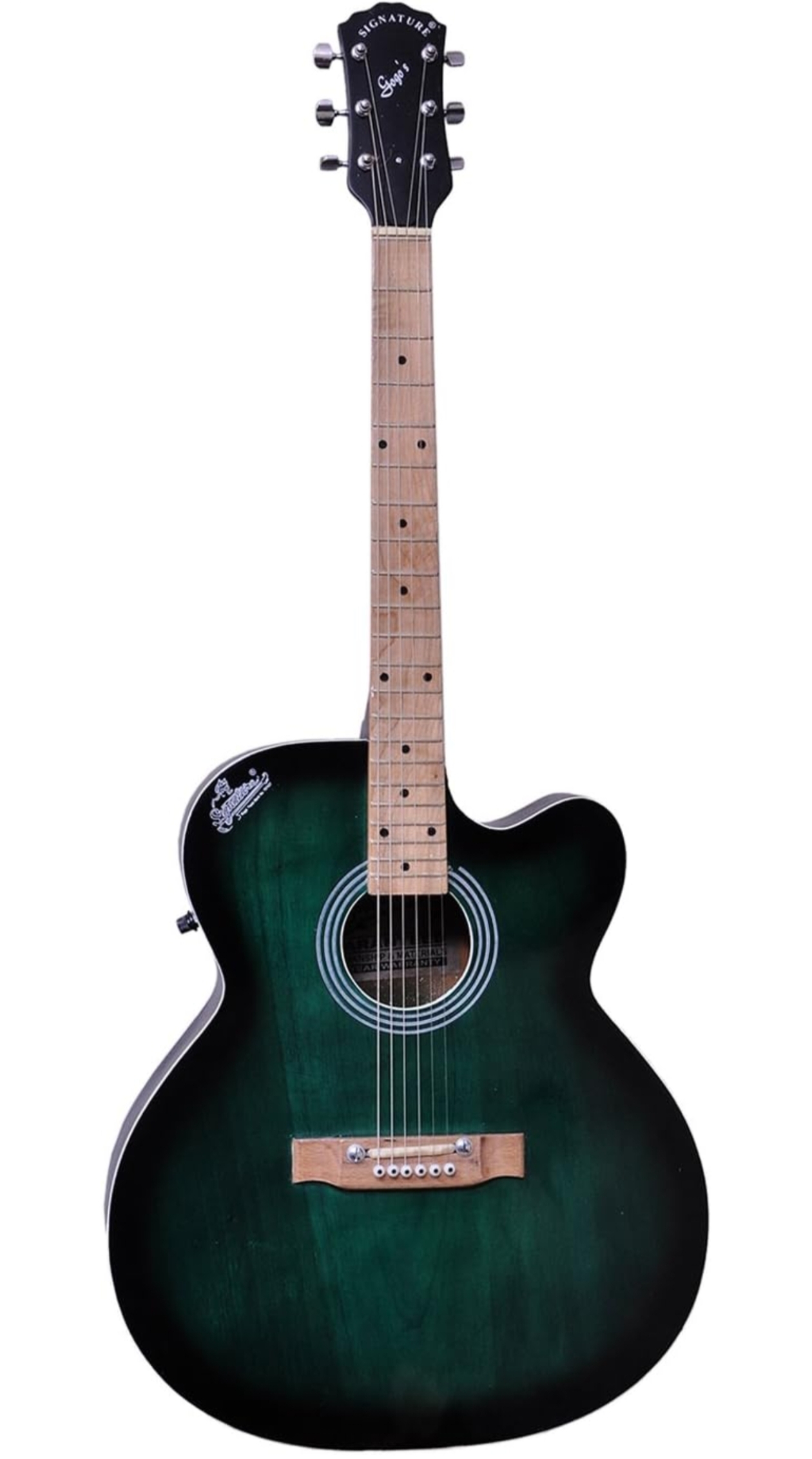 Signature 40-Inch Matte Black Guitar – Built-in Truss Rod, AUX Output, 20 Frets