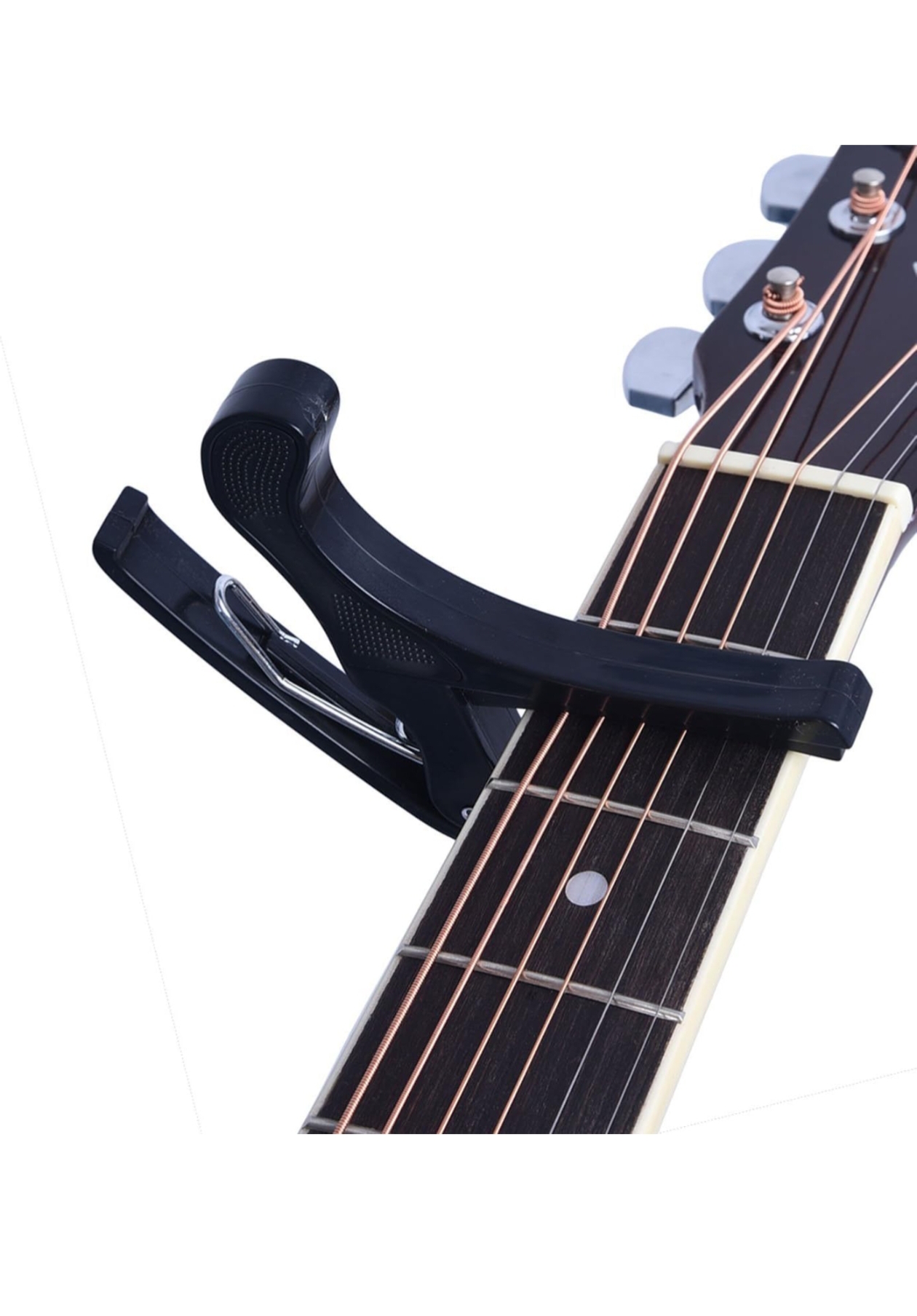JRZ250 One Handed Trigger Guitar Metal Capo Quick Change for Ukulele, Electric and Acoustic Guitars, Black