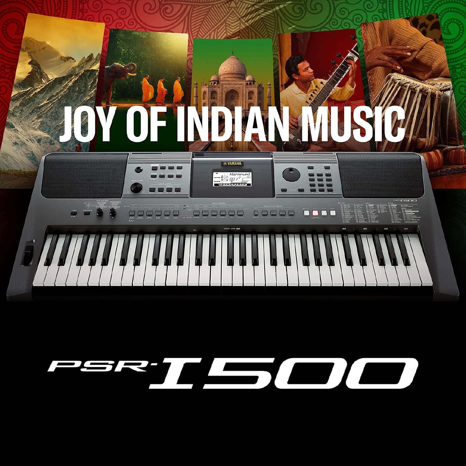 YAMAHA PSR-I500 PORTABLE 61 Keys KEYBOARD WITH ADAPTOR, Black