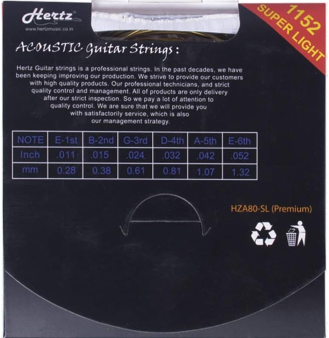 Hertz Rosewood Hza80 Sl Acoustic Guitar Strings