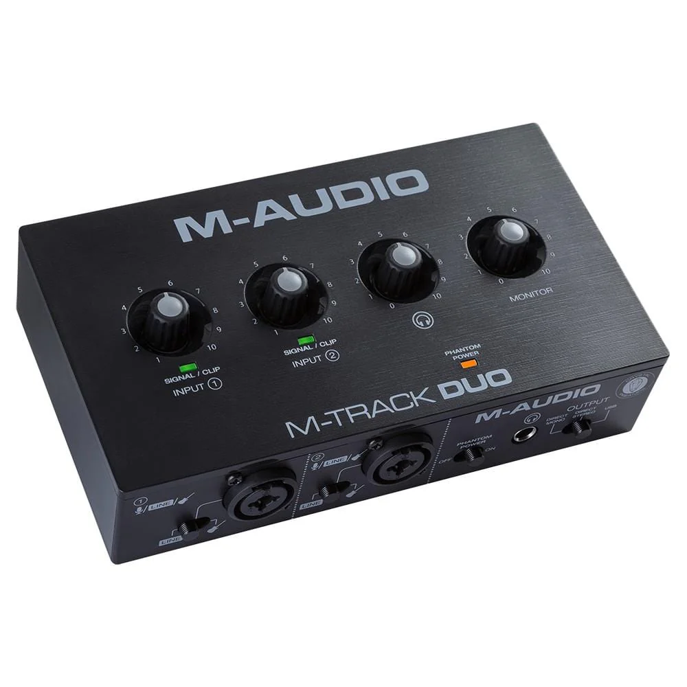 M-Audio M-Track Duo 2-Channel USB Audio Interface With 2 Combo Inputs With Crystal Preamps & Phantom Power