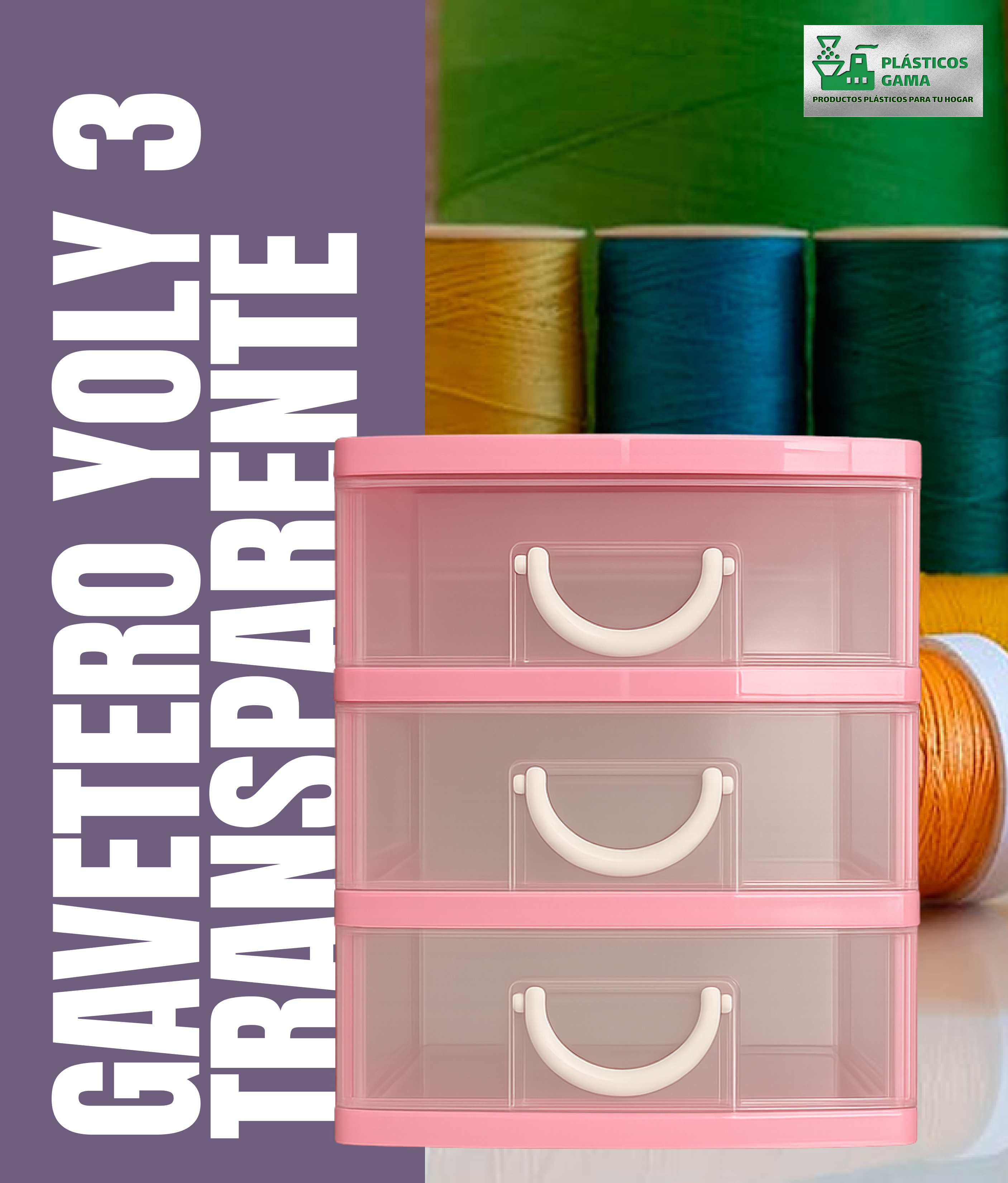 Gavetero Yoly 3 Transparente