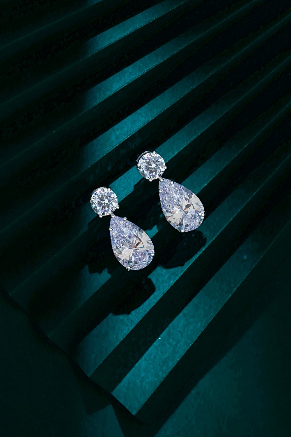 Helen Teardrop Diamond like Sterling Silver Earrings