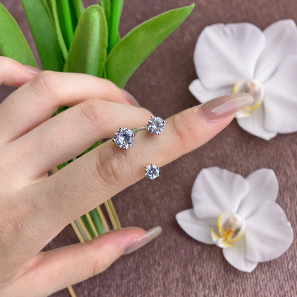 PAULA TRIPLE-SHINE ADJUSTABLE STERLING SILVER RING