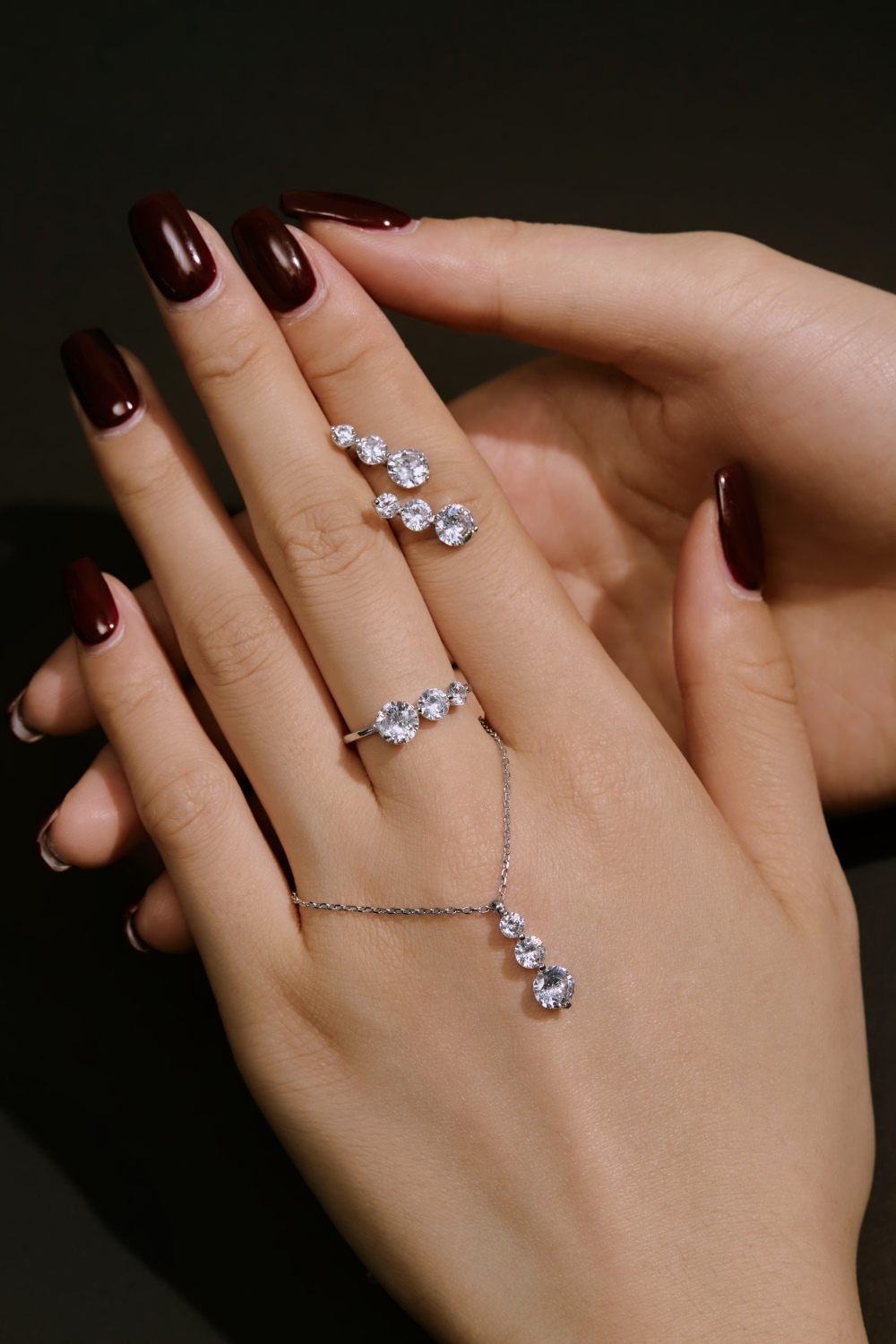 Amy Triple-Shine Sterling Silver Necklace 