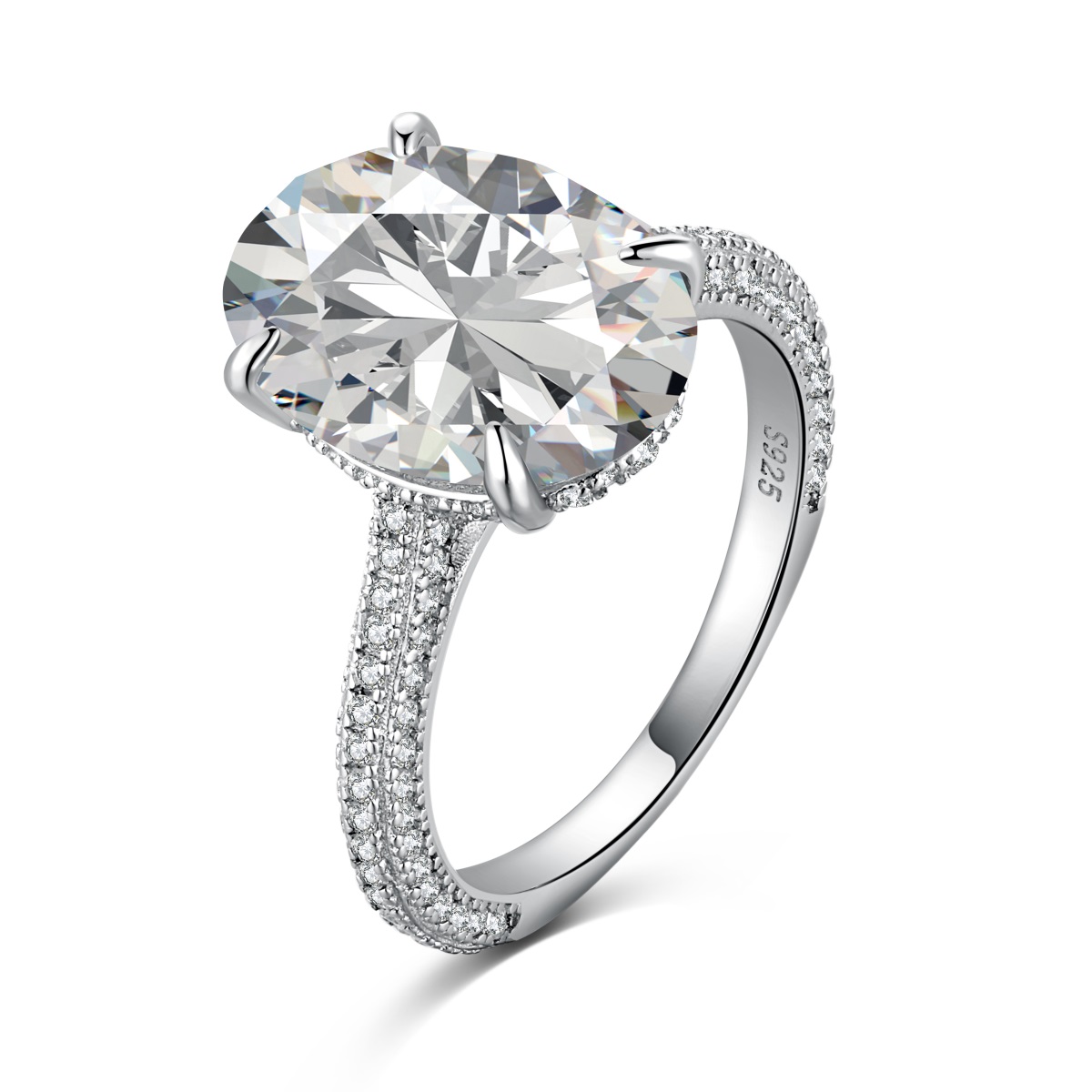 JANE 5 CARAT DIAMOND-LIKE STERLING SILVER RING