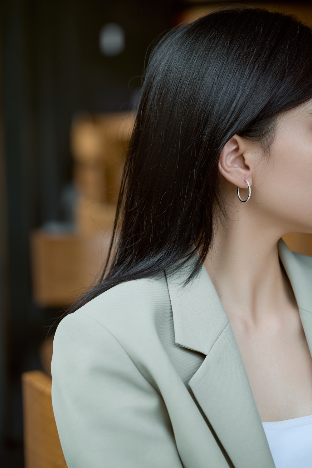 Kelly Hoop Silver Stud Earrings