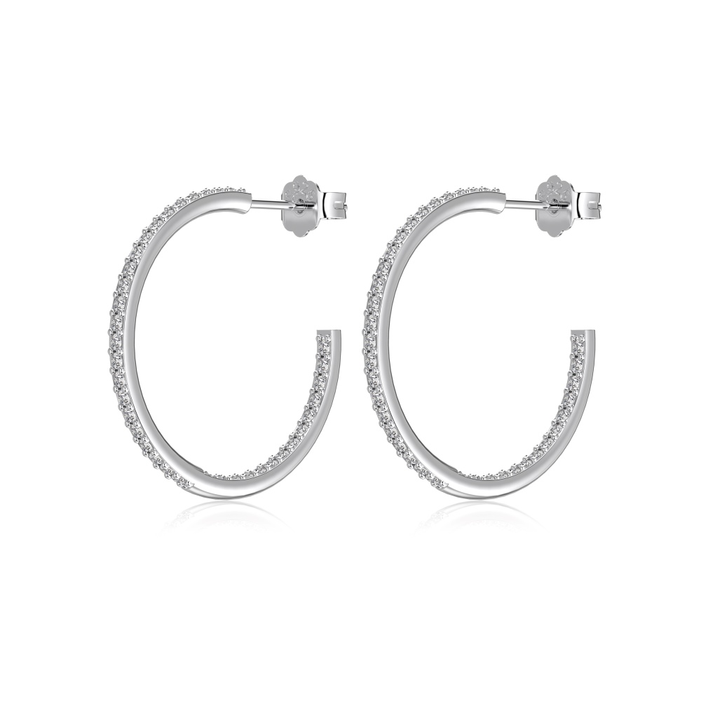 Kelly Hoop Silver Stud Earrings