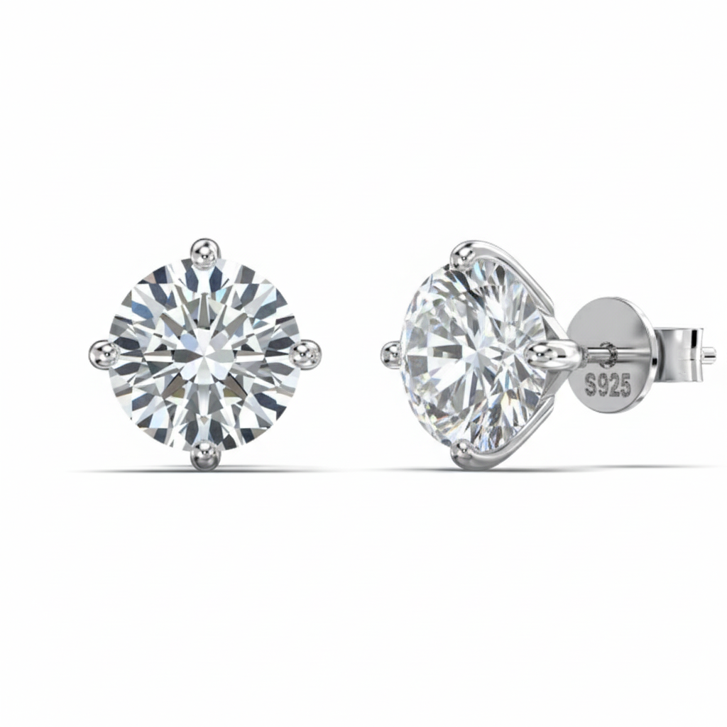 OLIVIA 2 CARAT MOISSANITE STERLING SILVER STUD EARRINGS