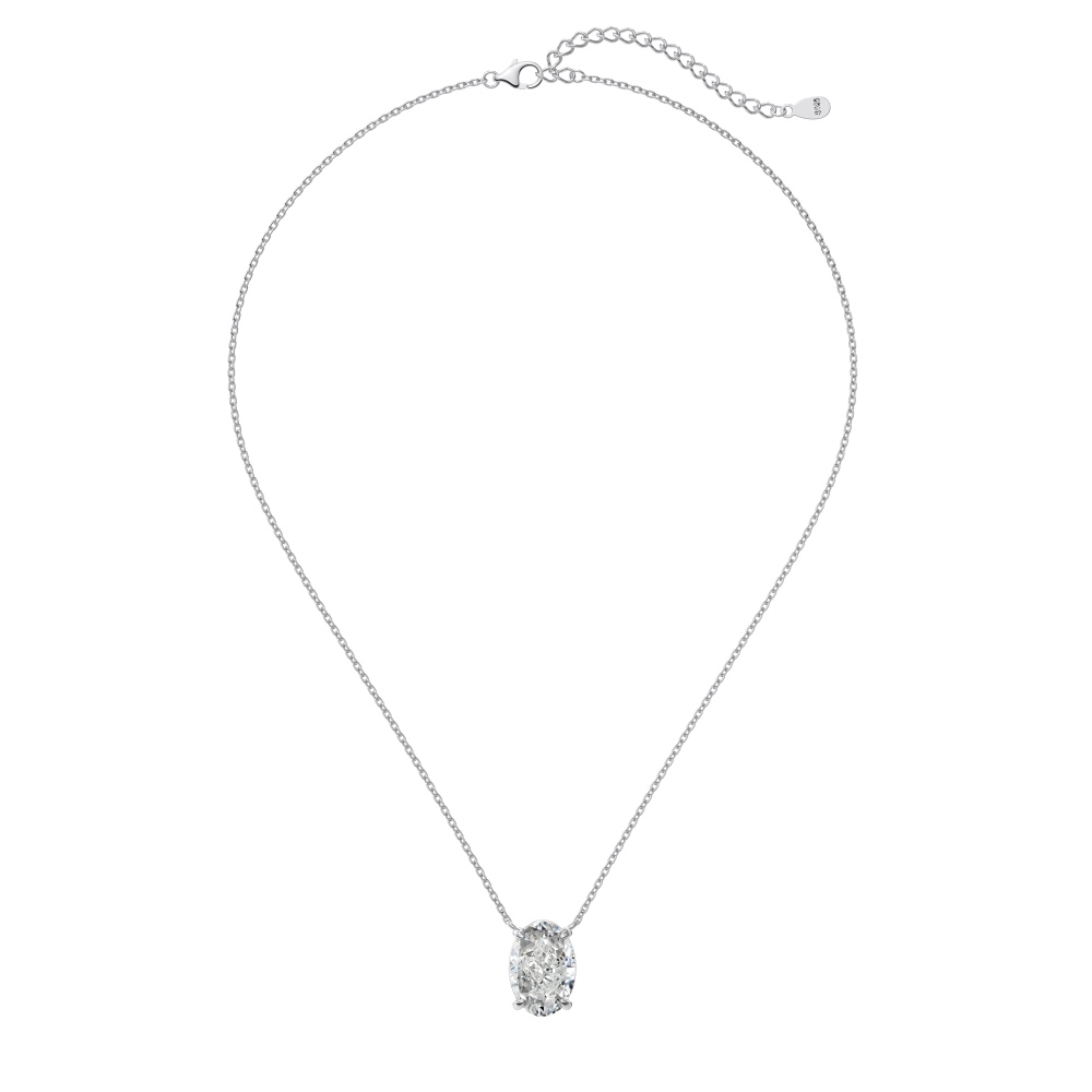 Jane  4ct Diamond-Like Sterling Silver Necklace