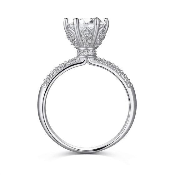 OLIVIA 2 CARAT MOISSANITE ENGAGEMENT STERLING SILVER RING 