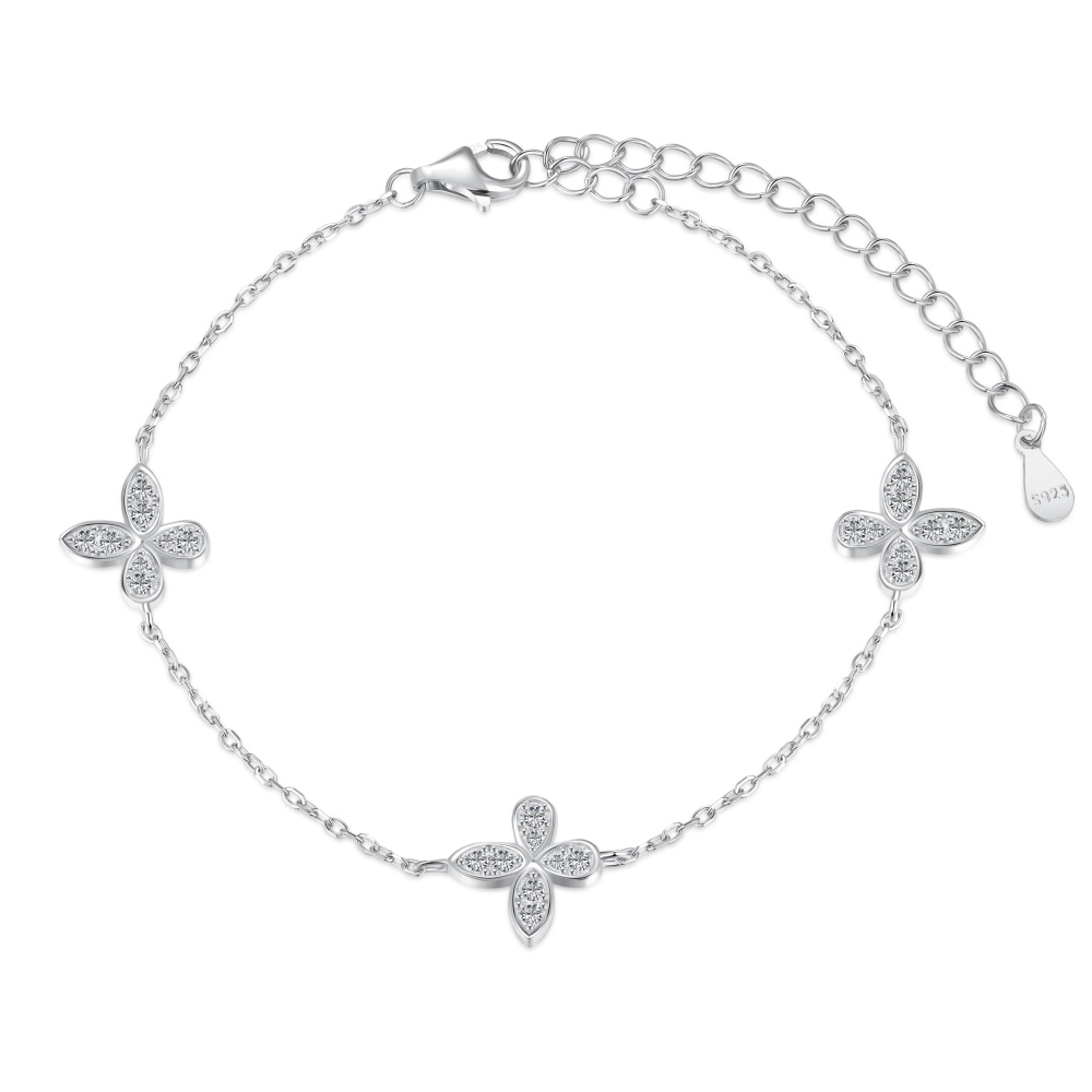 Amy Floral Sterling Silver Bracelet 