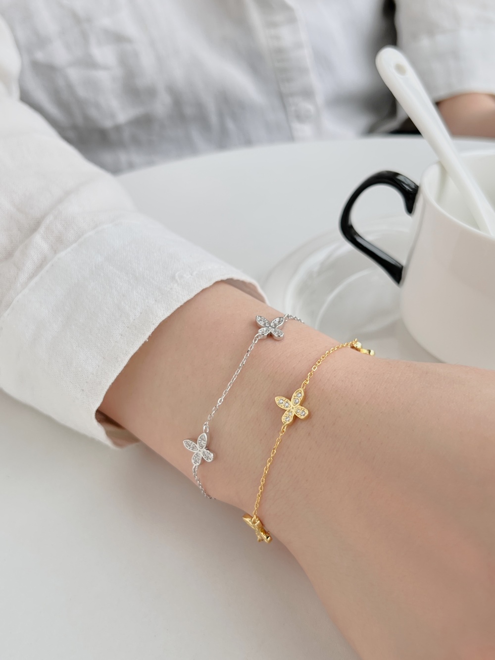 Amy Floral Sterling Silver Bracelet 