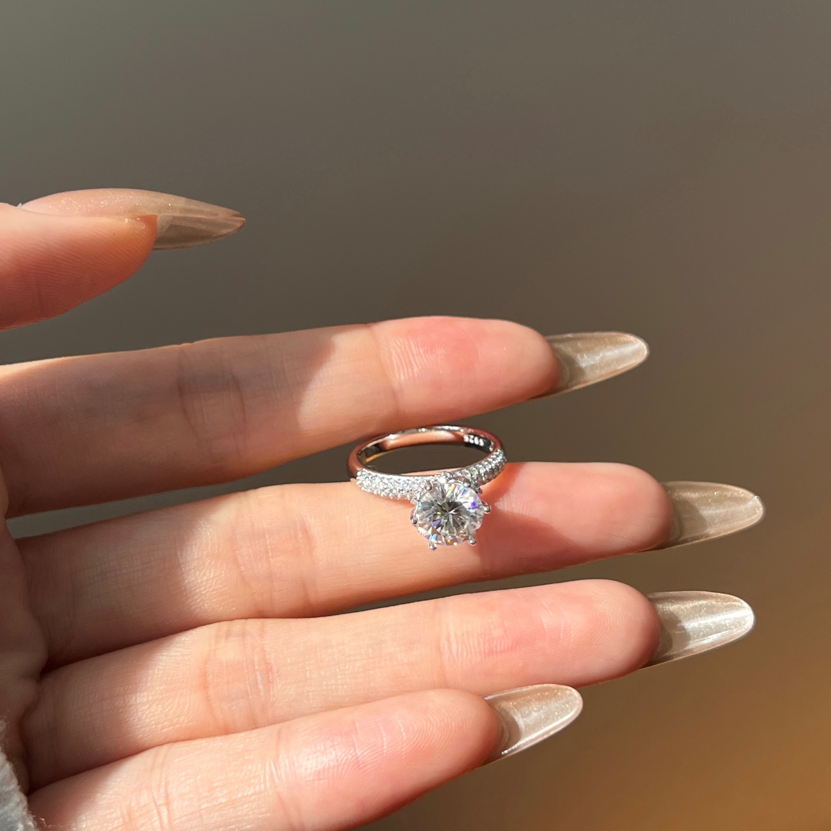 OLIVIA 2 CARAT MOISSANITE ENGAGEMENT STERLING SILVER RING 