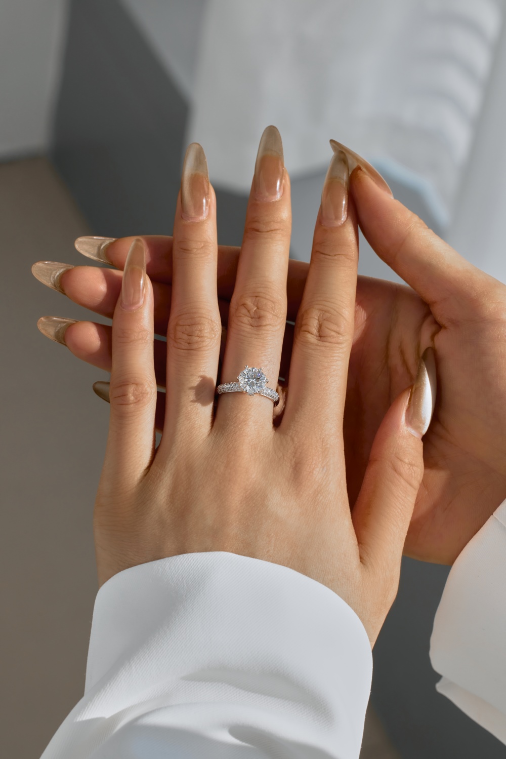 OLIVIA 2 CARAT MOISSANITE STERLING SILVER RING