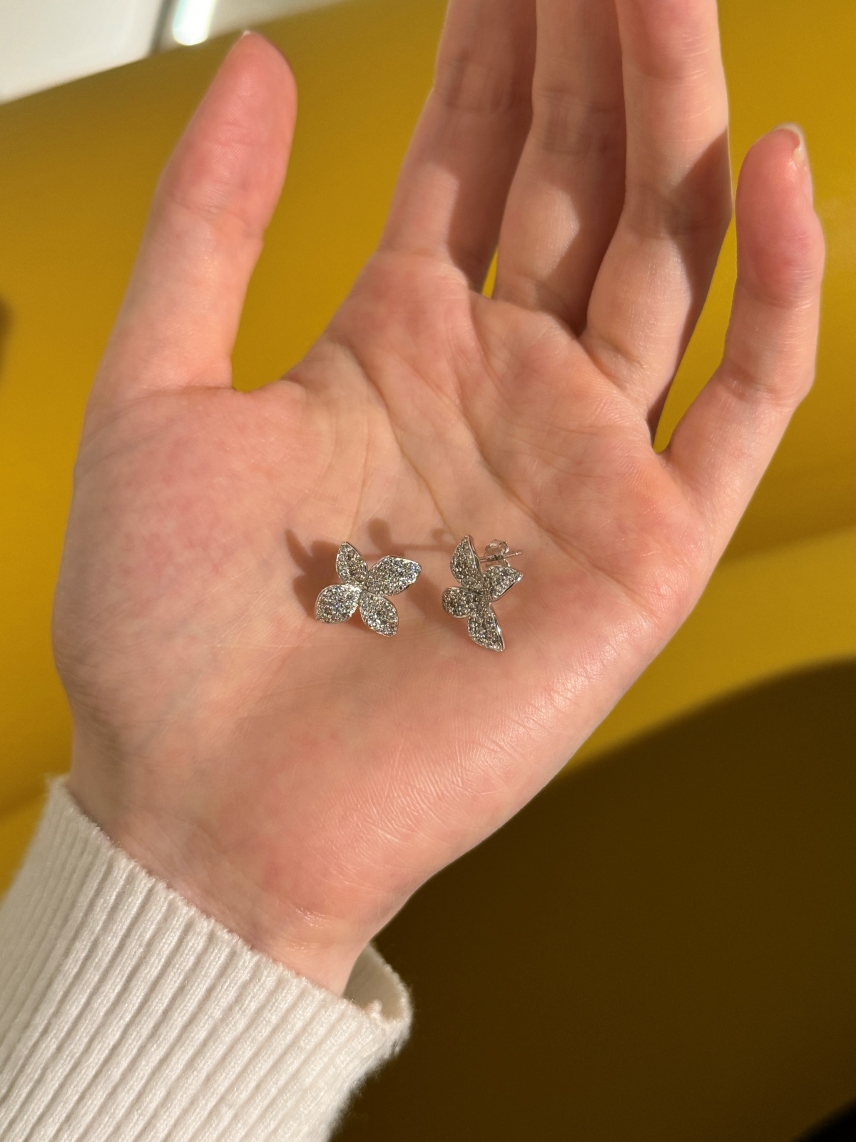 Lily Floral Sterling Silver Stud Earrings