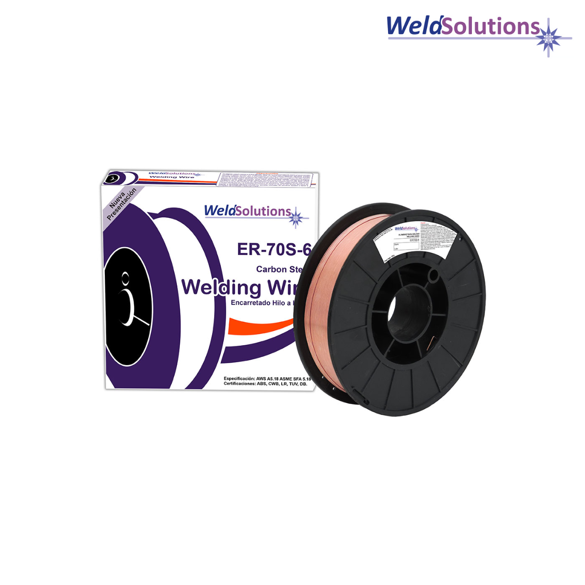 Microalambre Sólido WeldSolutions .035" Carrete de 5 Kgs