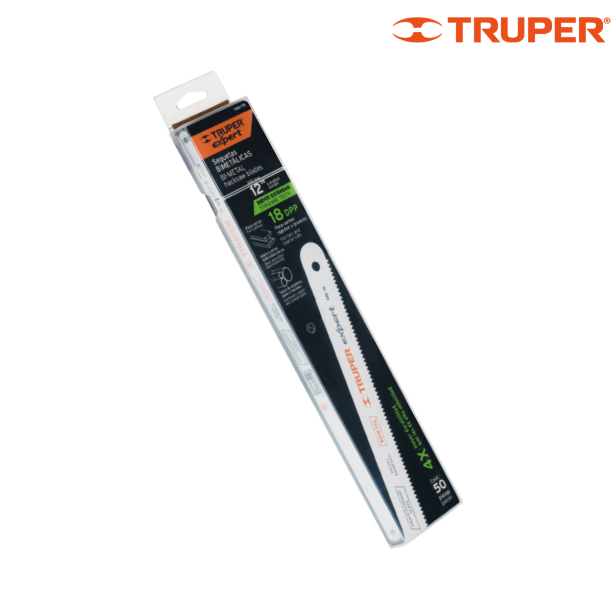 Segueta bimetálica de 12", 18 DPP, Truper Expert