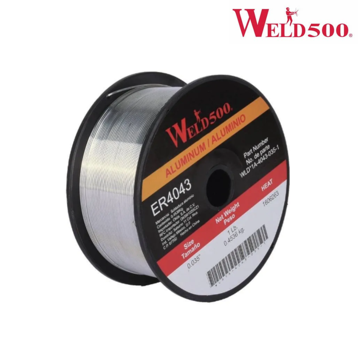 Alambre Sólido WELD500 Aluminio 4043 .035 1 Lb