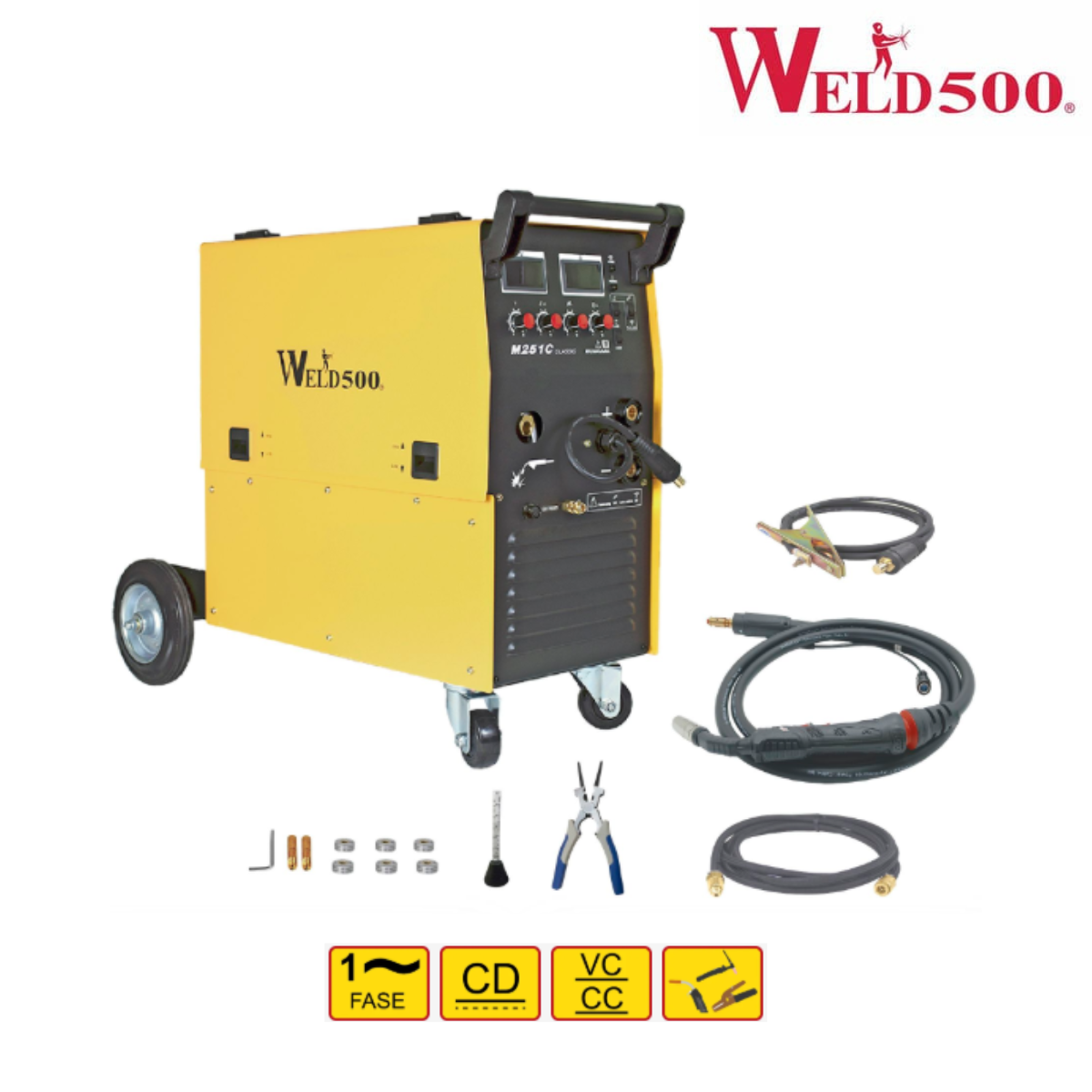 Máquina para soldar tipo Inversor – Para Mig (GTAW/FCAW), electrodo revestido (SMAW) y Tig (GTAW) – M251 Classic