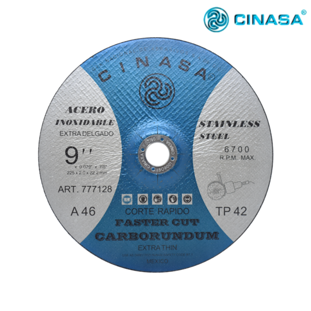 Disco de Corte Tipo 42 Extra Delgado para Acero Inoxidable – Clave 777128