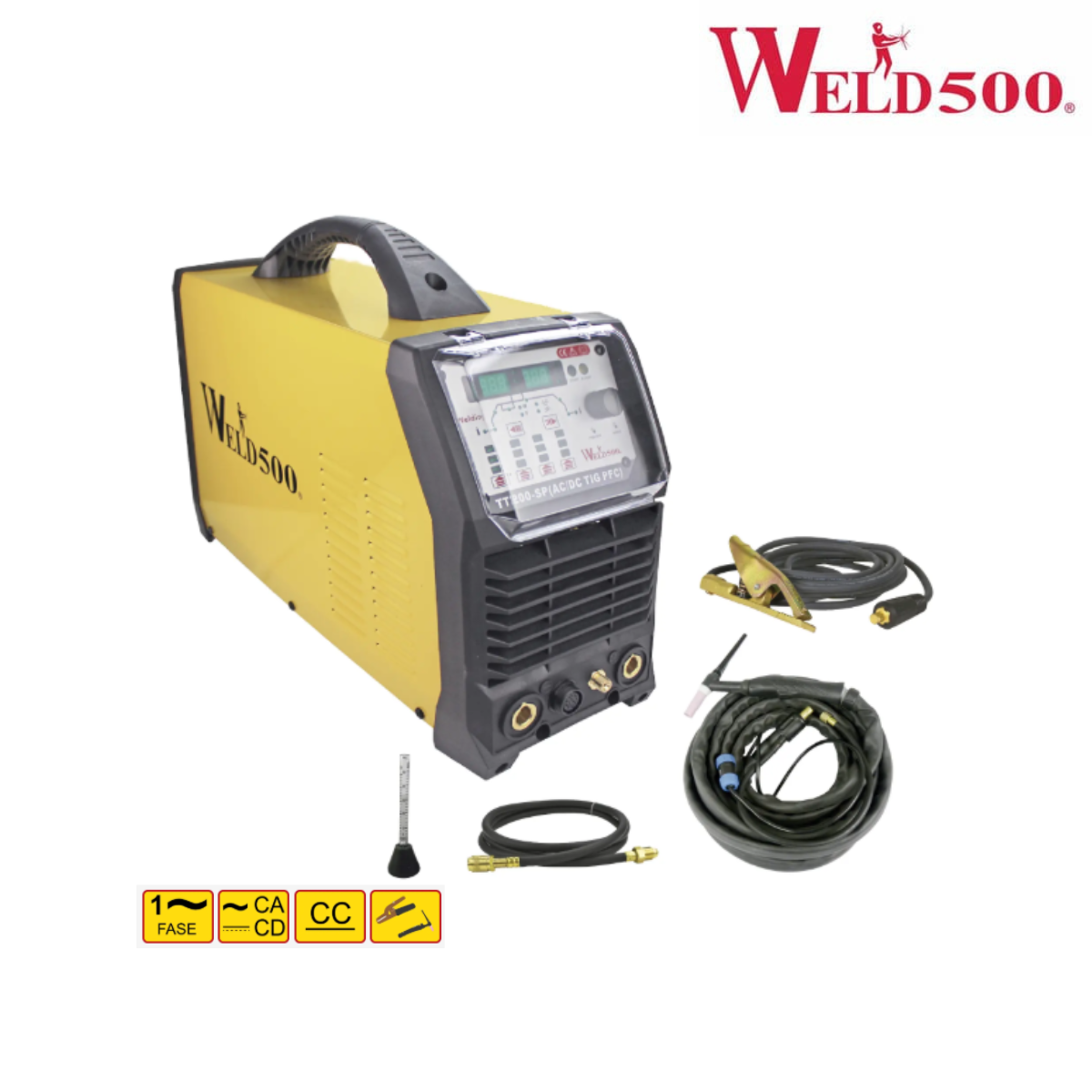 Máquina para soldar tipo Inversor – Para Tig (GTAW) AC/DC pulsado y electrodo revestido (SMAW) – TT200-SP
