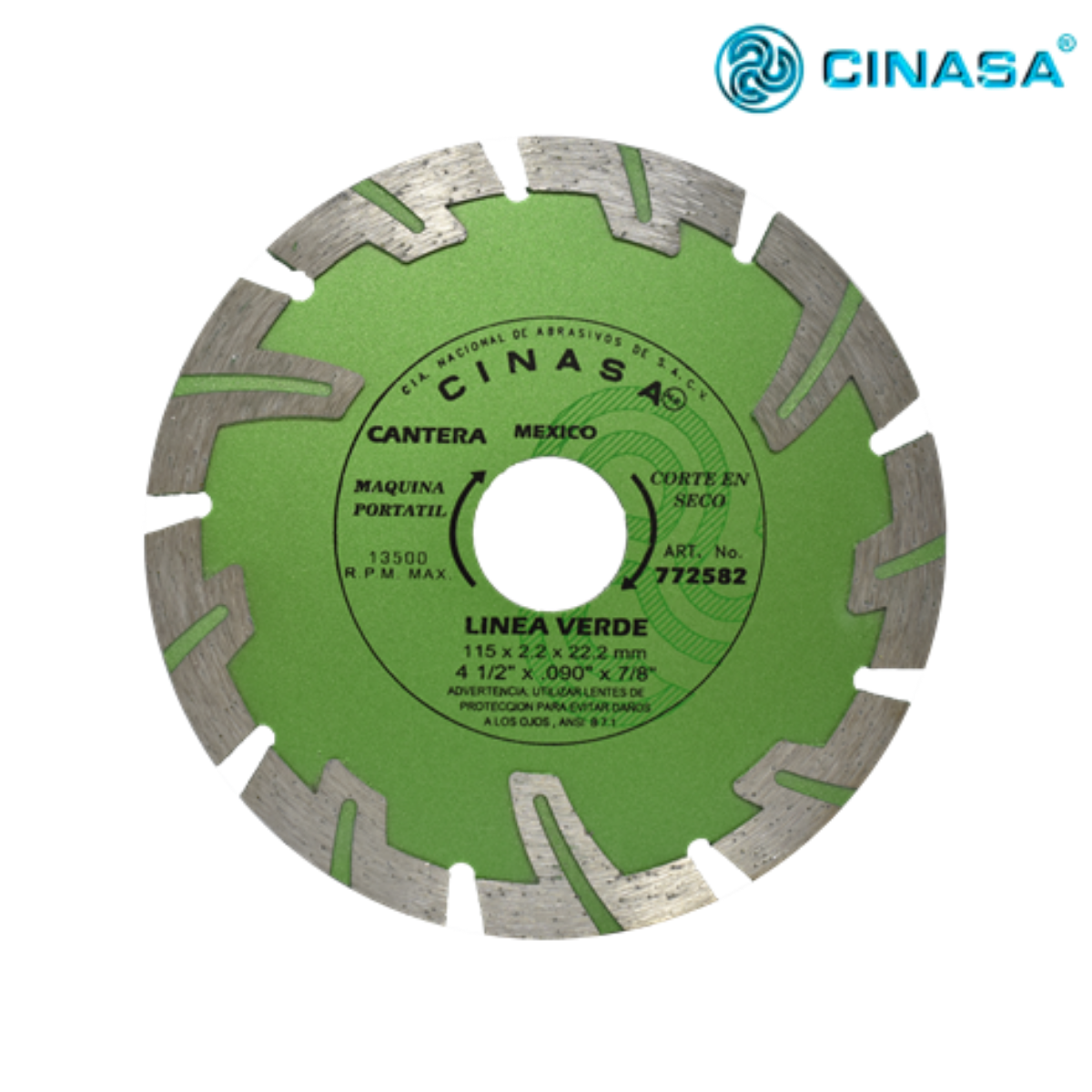 Disco de Diamante con Dedos para Corte de Cantera – Clave 772582