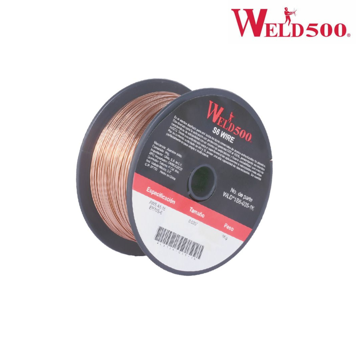 Alambre Sólido WELD500 Tipo ER70S-6 .035 1k