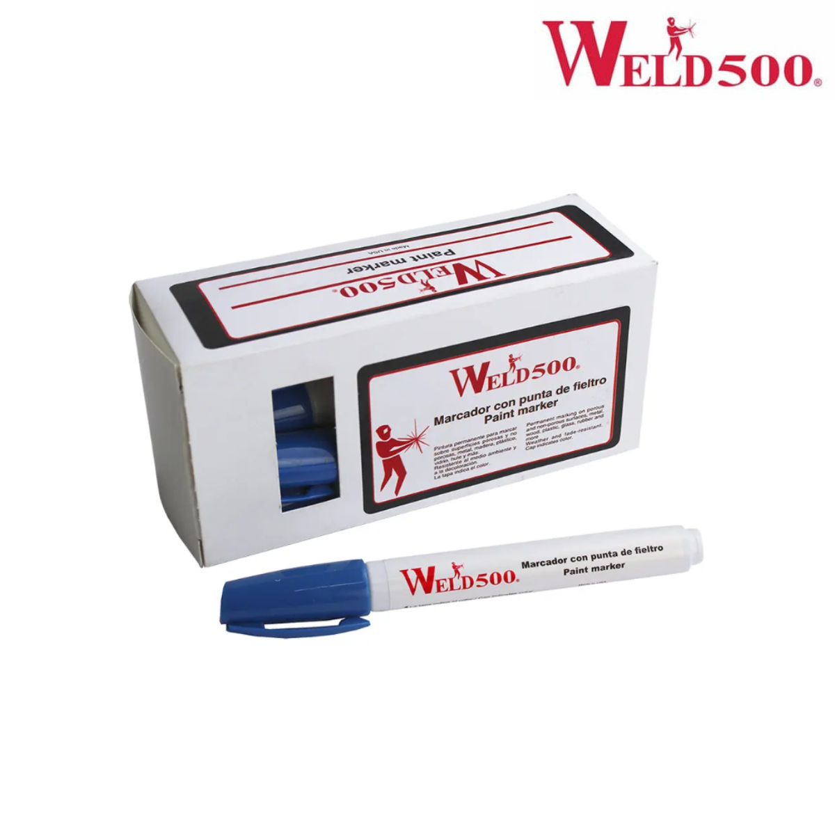 Marcadores con punta de fieltro y tapa con clip- Weld500