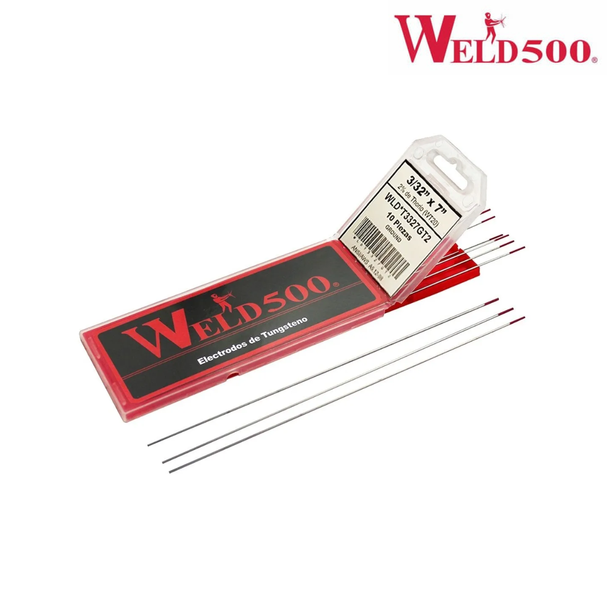 Electrodo de Tungsteno 2% Torio WELD500 3/32"