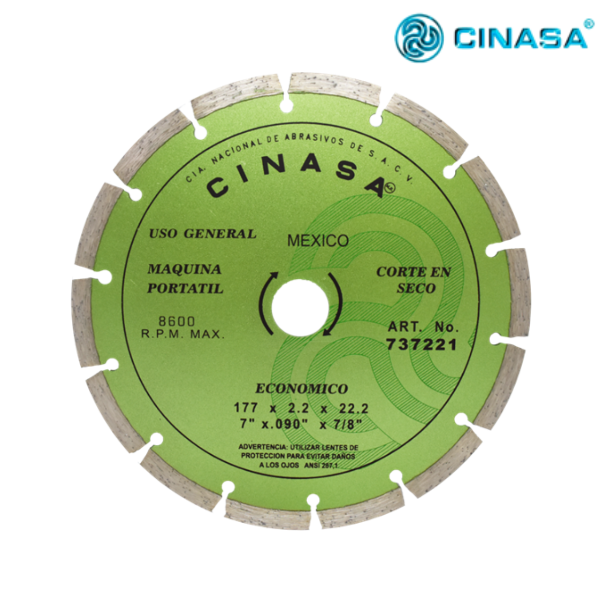 Disco de Diamante Segmentado para Corte General – Clave 737221