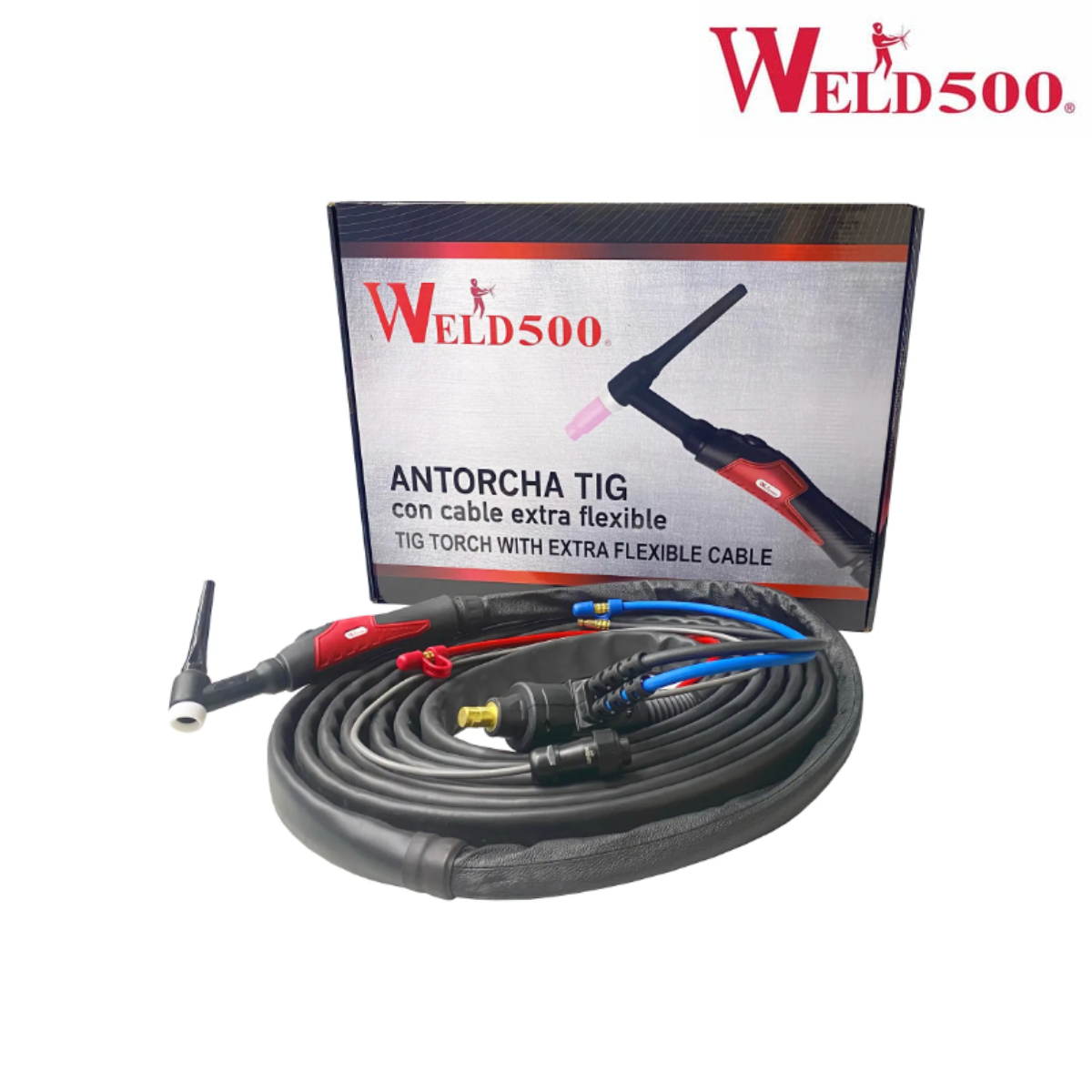 Antorcha TIG Enfriada por agua – Weld500® (350 Amperes) WLD*WT18-25-R-SF